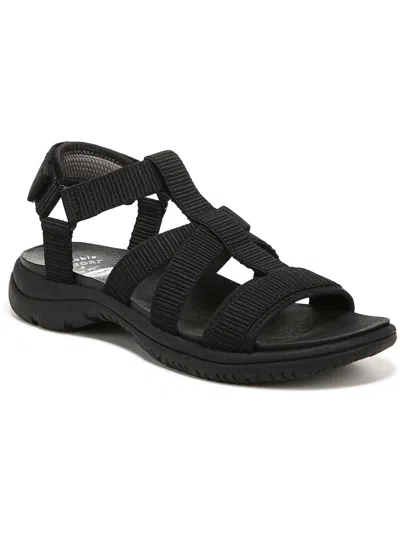 Dr. Scholl's Shoes Adalia Womens Flat Casual Strappy Sandals In Black