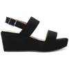 Dr. Scholl's Shoes Aurora Womens Faux Suede Ankle Wedge Boots In Black