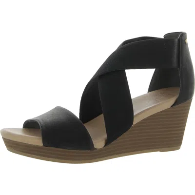 Dr. Scholl's Shoes Barton Band Womens Comfort Insole Wedge Sandals In Black