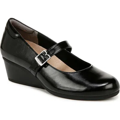 Dr. Scholl's Shoes Beready Jane Womens Buckle Man Made Mary Jane Heels In Black