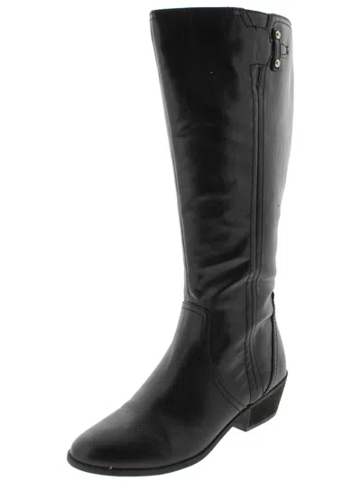 Dr. Scholl's Shoes Brilliance Womens Wide Calf Faux Leather Riding Boots In Black