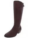 Dr. Scholl's Shoes Brilliance Womens Wide Calf Faux Leather Riding Boots In Brown