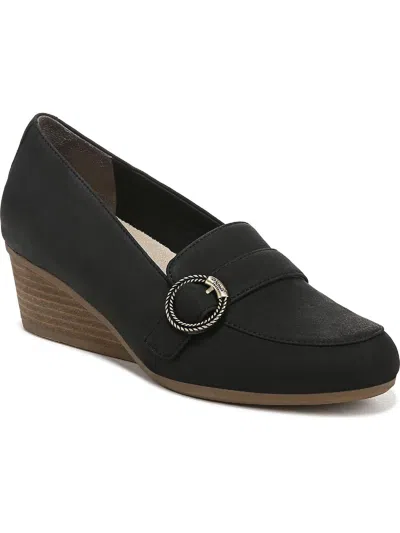 Dr. Scholl's Shoes Brooke Womens Slip On Wedge Heels In Black