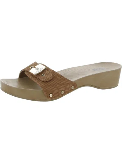 Dr. Scholl's Shoes Classic Womens Slide Sandals In Gold