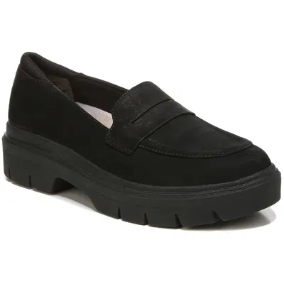 Dr. Scholl's Shoes Classy Womens Padded Insole Slip On Penny Loafers In Black
