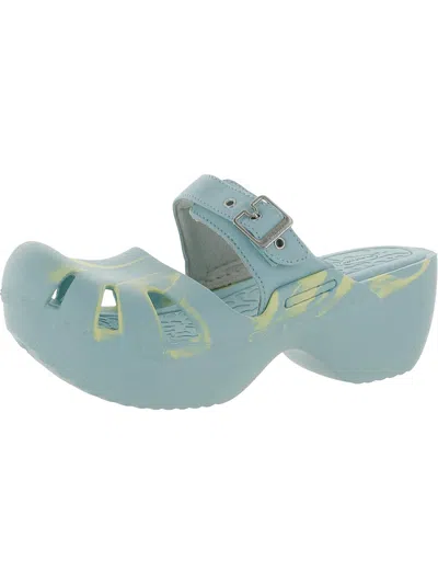 Dr. Scholl's Shoes Dance On Womens Buckle Mules Clogs In Blue