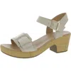 Dr. Scholl's Shoes Felicity Too Womens Mixed Media Clog Ankle Strap In Beige