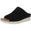 Dr. Scholl's Shoes Go For It Womens Faux Suede Perforated Platform Sandals In Black