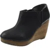 Dr. Scholl's Shoes Harlow Womens Faux Leather Wedge Shooties In Black