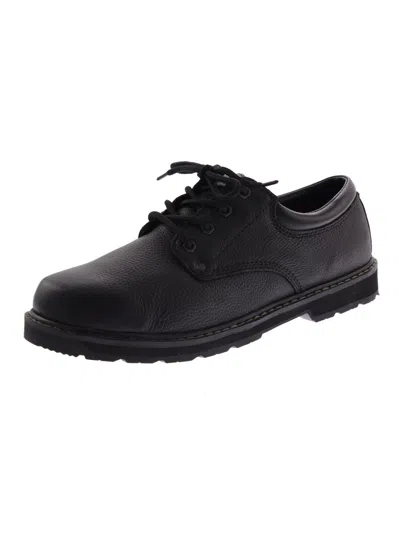 Dr. Scholl's Shoes Harrington Mens Leather Slip Resistant Derby Shoes In Black