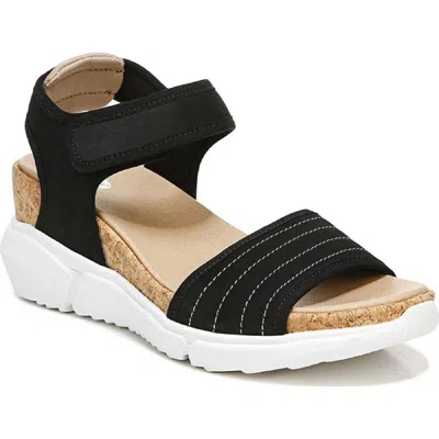 Dr. Scholl's Shoes Hey Girl Womens Faux Suede Ankle Strap Wedge Sandals In Multi
