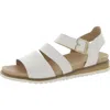 Dr. Scholl's Shoes Island Glow Womens Faux Leather Square Toe Slingback Sandals In White