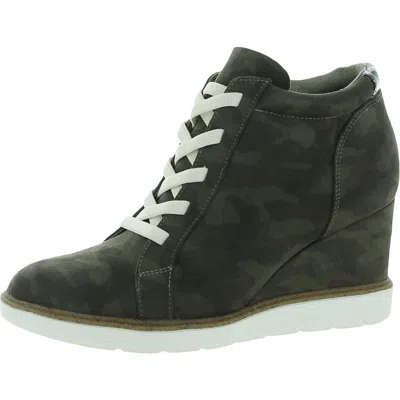 Dr. Scholl's Shoes Jones Womens Comfort Insole Lace-up Wedge Boots In Green