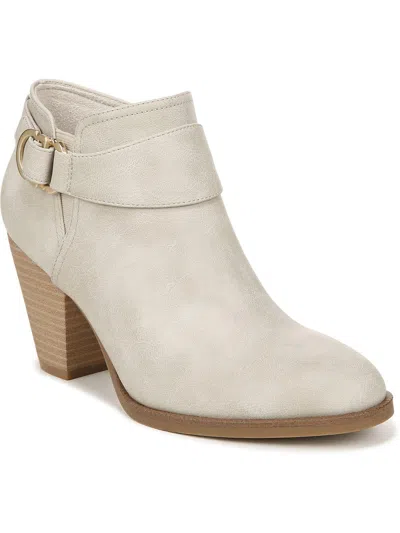 Dr. Scholl's Shoes Kickstart Womens Faux Leather Comfort Booties In White