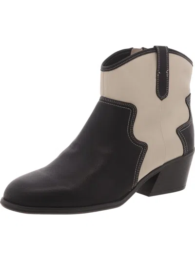 Dr. Scholl's Shoes Lasso Womens Faux Leather Block Heel Cowboy, Western Boots In Multi