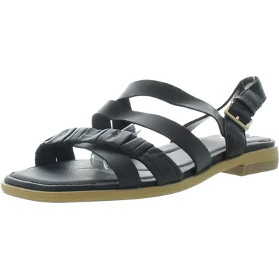 Dr. Scholl's Shoes Magnolia Womens Leather Slingback Strappy Sandals In Black