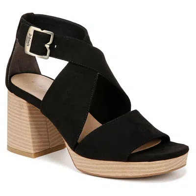 Dr. Scholl's Shoes Maya Womens Denim Block Heel Heels In Black