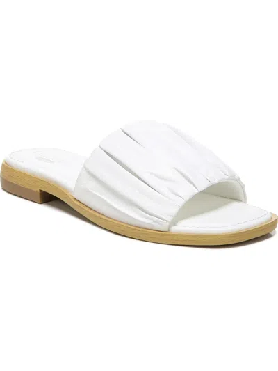 Dr. Scholl's Shoes Mimosa Womens Leather Slip On Slide Sandals In White