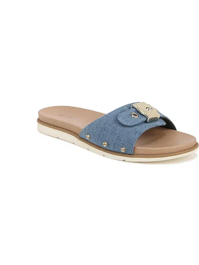 Dr. Scholl's Shoes Nice Iconic Womens Faux Leather Slip On Slide Sandals In Multi