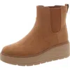 Dr. Scholl's Shoes Nice Max Up Womens Stretch Faux Suede Chelsea Boots In Gold
