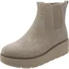 Dr. Scholl's Shoes Nice Max Up Womens Stretch Faux Suede Chelsea Boots In White