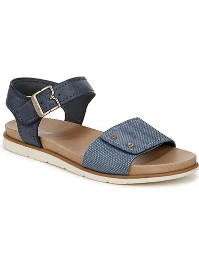 Dr. Scholl's Shoes Nicely Sun Womens Textured Ankle Strap Slingback Sandals In Multi