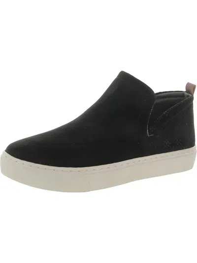 Dr. Scholl's Shoes No Doubt Womens Faux Suede Perforated Casual And Fashion Sneakers In Black