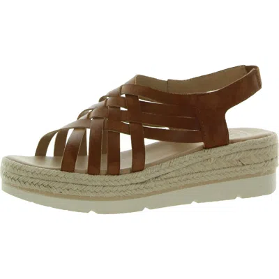 Dr. Scholl's Shoes Off Site Womens Faux Leather Strappy Wedge Sandals In Gold
