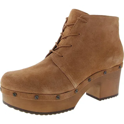 Dr. Scholl's Shoes Original Chic Womens Studded Suede Ankle Boots In Brown