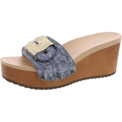 Dr. Scholl's Shoes Original Life Womens Leather Wedge Slide Sandals