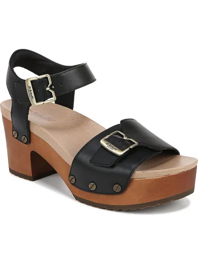 Dr. Scholl's Shoes Original Love Womens Leather Slip On Block Heel In Black