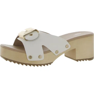 Dr. Scholl's Shoes Original Max Womens Leather Open Toe Heels In Multi