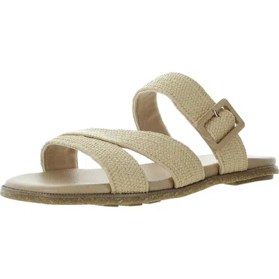 Dr. Scholl's Shoes Paradise Now Womens Padded Insole Woven Slide Sandals In White