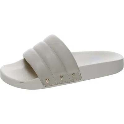 Dr. Scholl's Shoes Pisces Chill Womens Leather Slip On Slide Sandals In Gray