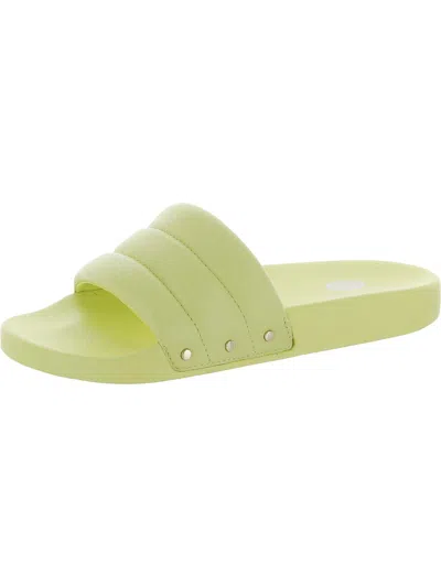Dr. Scholl's Shoes Pisces Chill Womens Leather Slip On Slide Sandals In Green