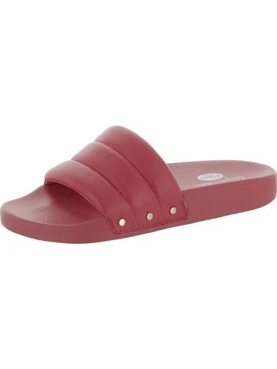 Dr. Scholl's Shoes Pisces Chill Womens Leather Slip On Slide Sandals In Pink