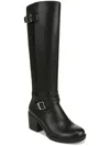 Dr. Scholl's Shoes Prairie Womens Faux Leather Block Heel Knee-high Boots In Black