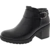 Dr. Scholl's Shoes Prue Womens Buckle Faux Leather Booties In Black