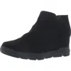 Dr. Scholl's Shoes Riley Womens Padded Bra-top Faux Suede Wedge Boots In Black