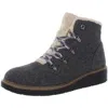 Dr. Scholl's Shoes So Cozy Womens Faux Leather Wedge Winter Boots In Gray