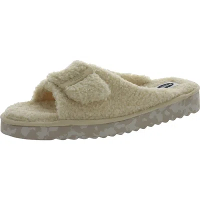 Dr. Scholl's Shoes Staycay Og Womens Faux Fur Slip-on Slide Sandals In Neutral