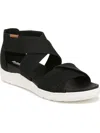 Dr. Scholl's Shoes Time Off Fun Womens Perforated Criss-cross Wedge Sandals In Black