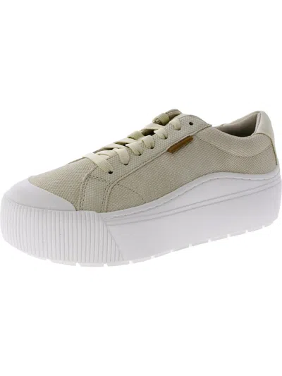 Dr. Scholl's Shoes Time Off Max Womens Faux Leather Lifestyle Casual And Fashion Sneakers In Beige