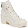 Dr. Scholl's Shoes Time Off Up Womens Lace-up Side Zip Ankle Boots In White