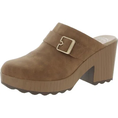Dr. Scholl's Shoes Wake Up Womens Faux Leather Slide Clogs In Gold