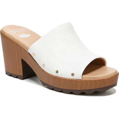 Dr. Scholl's Shoes Wake Up Womens Faux Leather Slip On Clogs In White