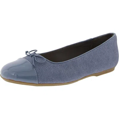 Dr. Scholl's Shoes Wexley Bow Womens Faux Leather Slip-on Ballet Flats In Blue