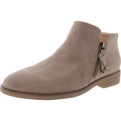 Dr. Scholl's Shoes Womens Zipper Nubuck Shooties In Brown