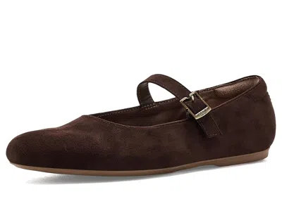 Dr. Scholl's Wexley Jane Mary Jane Shoes Women's Flat Shoes Dark Umber: 7.5 W, Faux Leather/synthetic In Brown