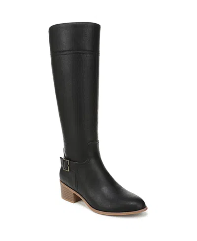 Dr. Scholl's Women's Adeline Wide Calf Block Heel Zip Tall Boots In Black